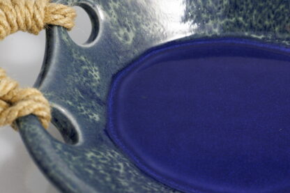 Handmade Sisal Handled Footed Small Bowl Decorated With our Aussie Blue Ocean Glaze 4