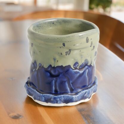 French Inspired Hand Made Brush Pot Vase Decorated In Our Aussie Kelp Glaze By Tmc Pottery 221