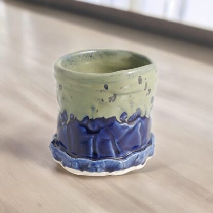 French Inspired Hand Made Brush Pot Vase Decorated In Our Aussie Kelp Glaze By Tmc Pottery 222