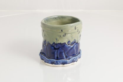 French Inspired Hand Made Brush Pot:Vase Decorated In Our Aussie Kelp Glaze 1