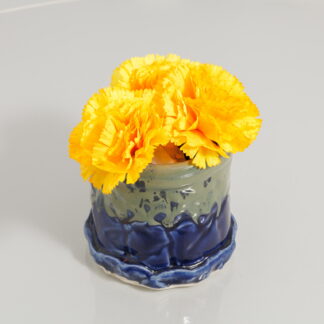 French Inspired Hand Made Brush Pot:Vase Decorated In Our Aussie Kelp Glaze 9