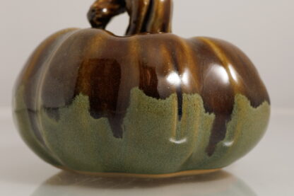 Hand Made Hand Built Pumpkin Decorated In Our Floating Orange Cover With Green Body Glaze 8