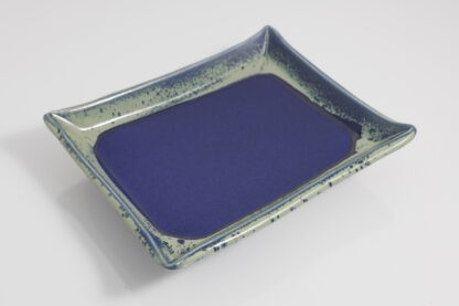 Hand Made Hand Built Square Pottery Plate Decorated With Our Blue-Green Aussie Kelp Glaze 1