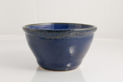 Hand Made Hand Throw Flower Pot Decorated With A Carved Rim And Our Blue Sapphire Glaze 4