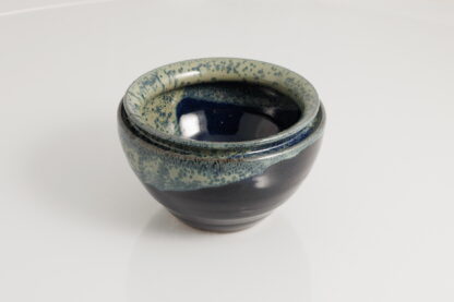 Hand Made Hand Throw Lipped Pottery Bowl Decorated In Our Black Hole Glaze 1