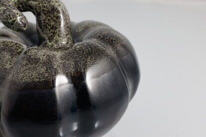 Hand Made Large Halloween Style Pumpkin Decorated With Our Black Leopard Glaze 10