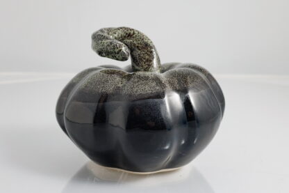 Hand Made Large Halloween Style Pumpkin Decorated With Our Black Leopard Glaze 12