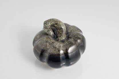 Hand Made Large Halloween Style Pumpkin Decorated With Our Black Leopard Glaze 13