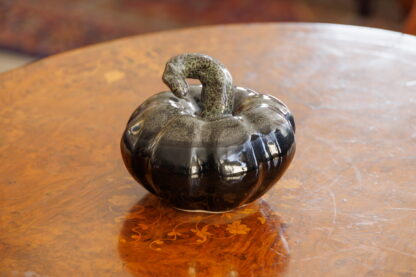 Hand Made Large Halloween Style Pumpkin Decorated With Our Black Leopard Glaze 17