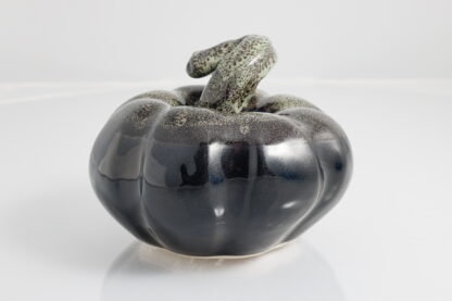 Hand Made Large Halloween Style Pumpkin Decorated With Our Black Leopard Glaze 3