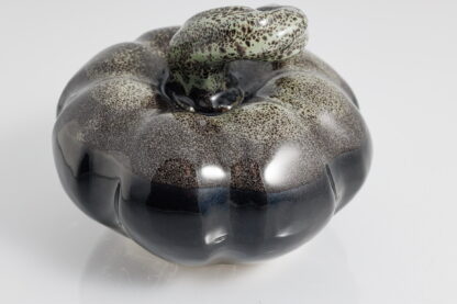 Hand Made Large Halloween Style Pumpkin Decorated With Our Black Leopard Glaze 6