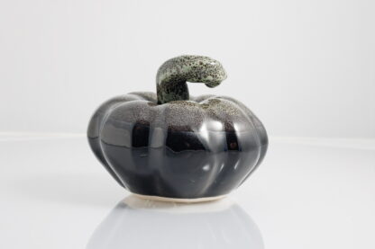 Hand Made Large Halloween Style Pumpkin Decorated With Our Black Leopard Glaze 7