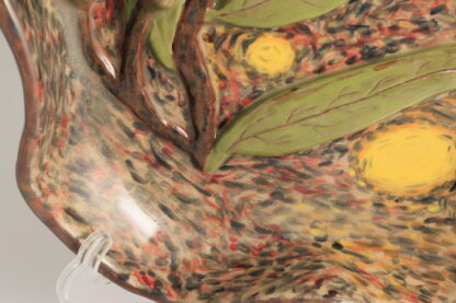 Hand Made Pottery Bowl Decorated With Gum Nuts, Gum Leaves & Hand Painted Starry Night Inspired Underglaze 6