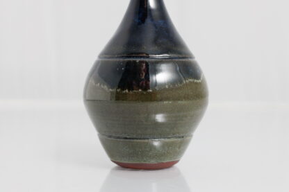 Hand Made Wheel Thrown Bud Vase Decorated In Our Aussie Forest Glaze On Mahogany Clay 5