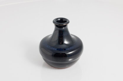 Hand Made Wheel Thrown Medium Pottery Flower Vase Decorated In Our Blue Sapphire Glaze On Red Mahogany Clay 1