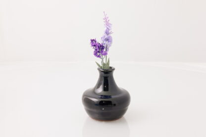 Hand Made Wheel Thrown Medium Pottery Flower Vase Decorated In Our Blue Sapphire Glaze On Red Mahogany Clay 2