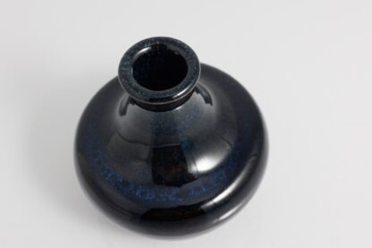 Hand Made Wheel Thrown Medium Pottery Flower Vase Decorated In Our Blue Sapphire Glaze On Red Mahogany Clay 3