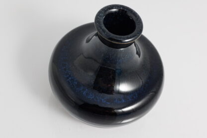 Hand Made Wheel Thrown Medium Pottery Flower Vase Decorated In Our Blue Sapphire Glaze On Red Mahogany Clay 4