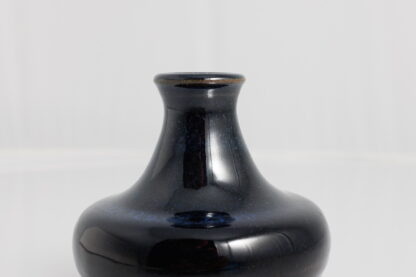 Hand Made Wheel Thrown Medium Pottery Flower Vase Decorated In Our Blue Sapphire Glaze On Red Mahogany Clay 5