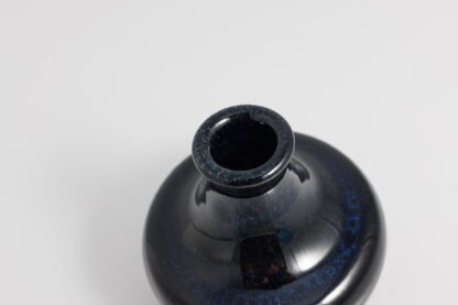 Hand Made Wheel Thrown Medium Pottery Flower Vase Decorated In Our Blue Sapphire Glaze On Red Mahogany Clay 6