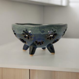 Orchid Planter Decorated In Our Midnight Forest Glaze128