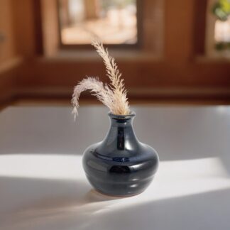 Wheel Thrown Small Bud Vase Decorated In Our Sapphire Blue Glaze Melbourne 13