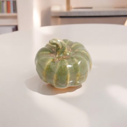 Slab Built Small Pumpkin Decorated In Our Aussie Bush Glaze On Buff Colour Clay Hand Made In Melbourne By Tmc Pottery 220