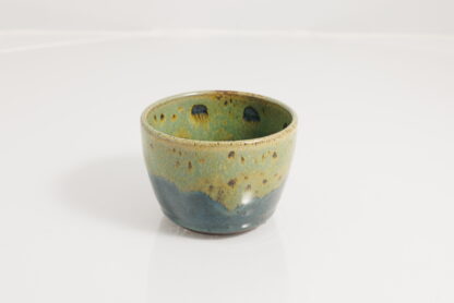 Hand Made Wheel Throw Bowl Decorated In Our Green and Blue Base Glaze 4