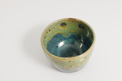 Hand Made Wheel Throw Bowl Decorated In Our Green and Blue Base Glaze 5