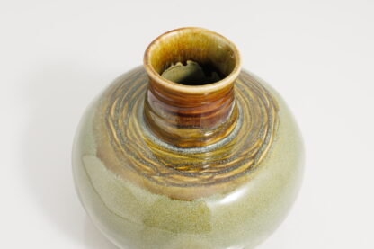 Decorated Around Top With Our Floating Orange Over Green Glaze 3