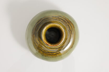 Decorated Around Top With Our Floating Orange Over Green Glaze 8