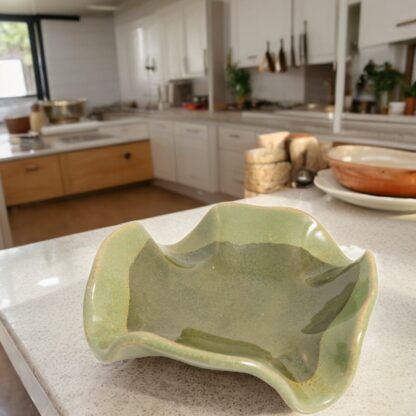 Hand Built Slab Pottery Serving:display Dish With Aussie Bush Glaze Handmade In Melbourne 7690 Copy