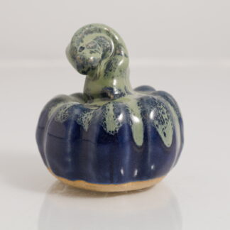 Hand Made Halloween Style Pottery Pumpkin Decorated With Our Aussie Kelp Glaze On Buff Clay 1