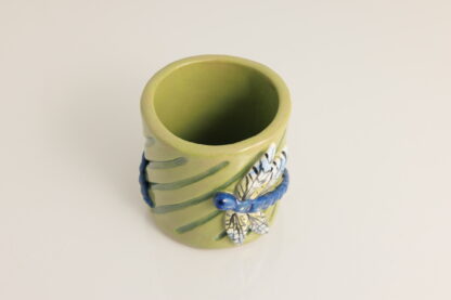 Hand Made Hand Built Small Pottery Dragonfly Design Vase Hand Decorated With Underglaze Painting 7