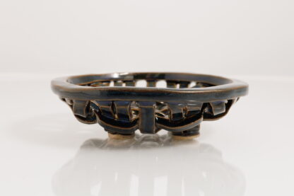 Hand Made Hand Built Weave Design Small Fruit Dish Decorated With Our Sapphire Blue Glaze 8