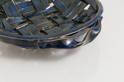 Hand Made, Hand Decorated Strip Slab Built Large Fruit Basket Decorated In Our Sapphire Glaze 5