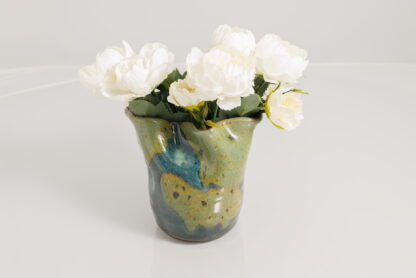 Hand Made Manipulated Wheel Throw Art Vase Decorated In Our specialty Glaze 2