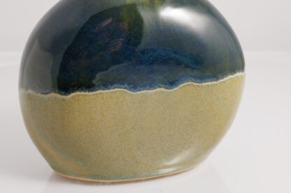 Hand Made Slab Built Moon Vase Decorated With Our Rutile Green Base And Sapphire Cover 4