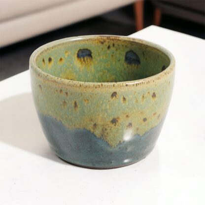 Hand Made Wheel Throw Bowl Decorated In Our Blue & Green Wacky Wombat Glaze By Tmc Pottery 113