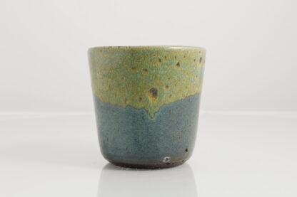 Hand Made Wheel Thrown Art Vase Decorated In Our Our Blue and Green Cover Glazes On Black Grogged Clay 3