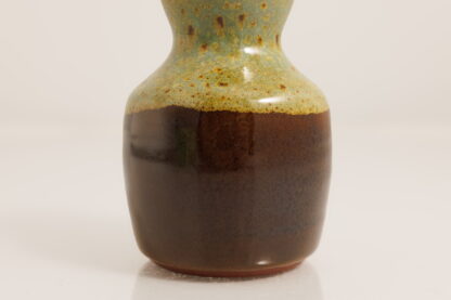 Hand Made Wheel Thrown Bottle Vase Decorated In Our Green and Brown Glaze On Mahogany Clay 5