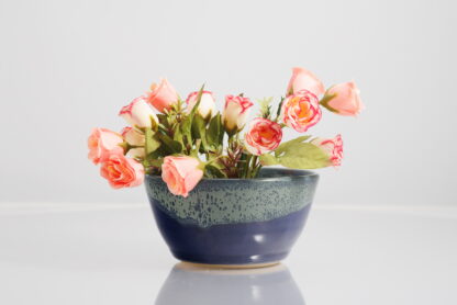 Hand Made Wheel Thrown Planter:Flower Pot Decorated With Our Aussie Kelp Glaze 2