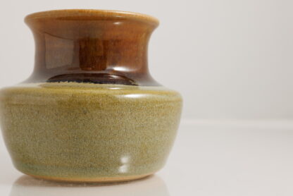 Hand Made Wheel Thrown Pottery Vase Decorated In Our Floating Orange Over Green Glaze On Buff Clay 6