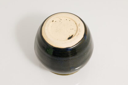 Hand Made Wheel Thrown Pottery Vase Decorated With Our Floating Blue Over Black Glaze 9