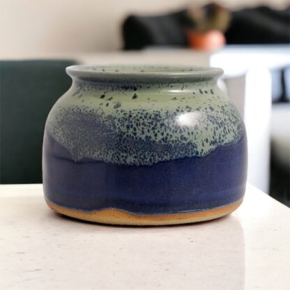 Hand Made Wheel Thrown Small Vase:trinket Bowl Decorated In Our Aussie Kelp Glaze On Buff Clay By Tmc Pottery 112