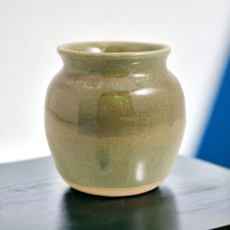 Hand Made Wheel Thrown Vase Decorated In Aussie Bush Glaze On Buff Clay By Tmc Pottery 221