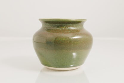 Hand Made Wheel Thrown Vase Decorated In Aussie Bush Glaze On White Clay