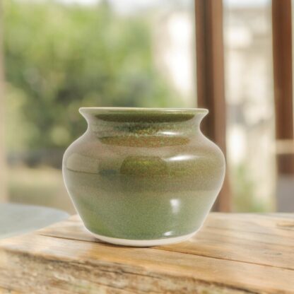 Hand Made Wheel Thrown Vase Decorated In Aussie Bush Glaze On White Clay By Tmc Pottery 221