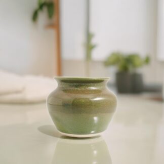 Hand Made Wheel Thrown Vase Decorated In Aussie Bush Glaze On White Clay By Tmc Pottery 224