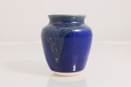 Hand Made Wheel Thrown Vase Decorated In Our Blue & Green Aussie Kelp Glaze On White Clay